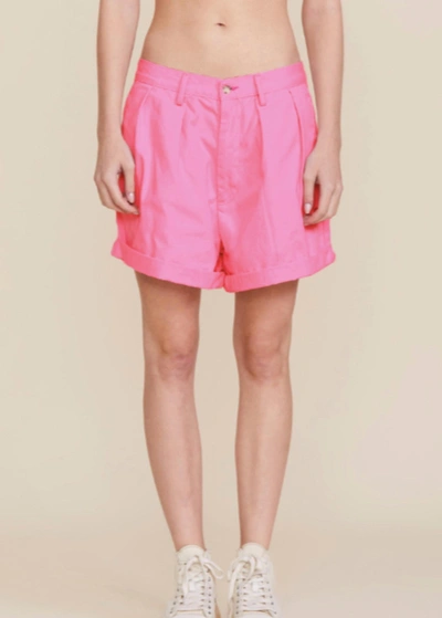 Denimist Blair Double Pleated Shorts In Pink