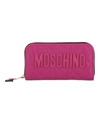 MOSCHINO QUILTED LOGO ZIP WALLET