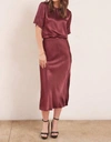 LAMADE DORIT SILKY SLIP SKIRT IN COGNAC