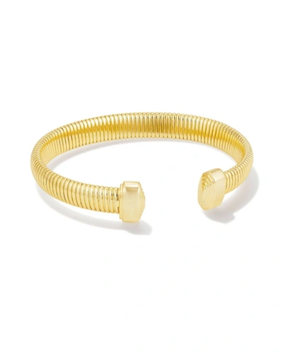 Kendra Scott 14k Gold-plated Tubogas Link Flexible Cuff Bracelet In Gold Metal