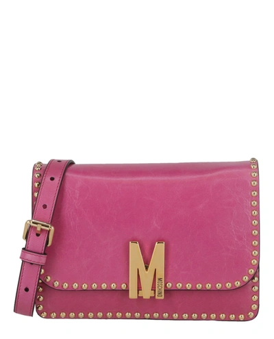 Moschino Stud Embellished Shoulder Bag In Pink