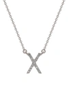 Suzy Levian Diamond Pavé Initial Pendant Necklace In White- X