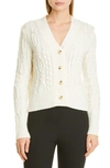 VINCE TRIPLE BRAID CABLE WOOL & CASHMERE CARDIGAN