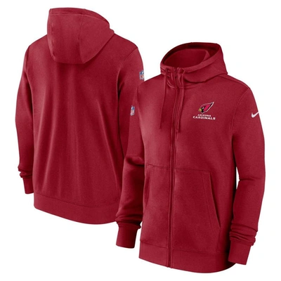 Nike Men's Cardinal Arizona Cardinals 2024 Sideline Club Full-zip Hoodie