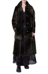 AKRIS RUTH FLORAL PATCHWORK GENUINE SHEARLING COAT