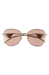 Prada 57mm Irregular Sunglasses In Gold