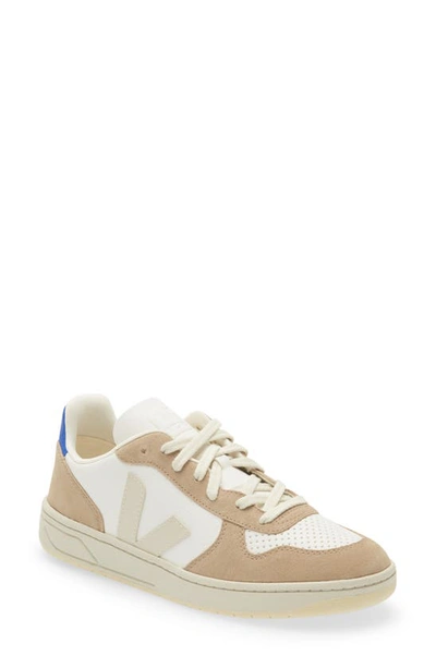 Veja Leather Sneaker In Extra White Sahara Paros