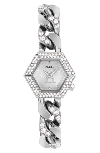 Philipp Plein The Hexagon Groumette Crystal Watch In Silver