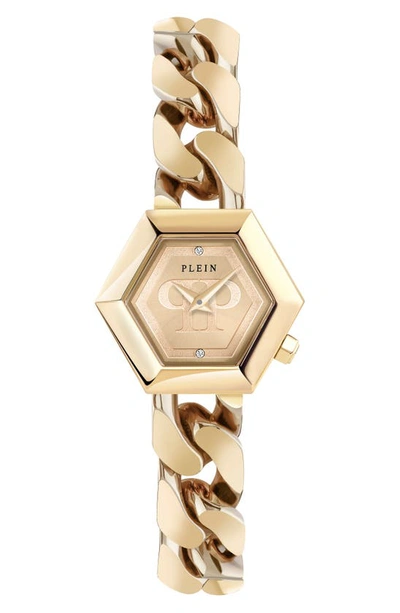 Philipp Plein The Hexagon Bracelet Watch, 28mm In Ip Yellow Gold