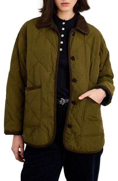 Alex Mill Quinn Quilted Jacket In Military Green