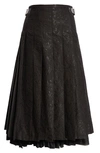 Tao Comme Des Garçons Floral Lace Jacquard Cotton Blend Skirt In Black/ Black