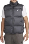 Nike Men's Sportswear Club Quilted Water-repellent Full-zip Puffer Vest In Iron Grey,white