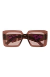 Prada Square Acetate Sunglasses In Brown/pink Solid