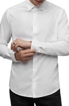 Allsaints Simmons Cotton Button-up Shirt In Optic White