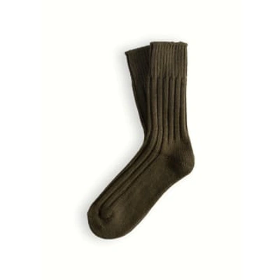 Thunders Love Wool Collection Solid Olive Green Socks