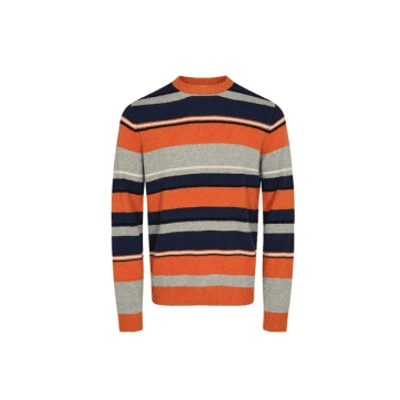 Anerkjendt Sune Jac Stripe Lambswool Knit In Chilli