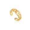ANIA HAIE GOLD CURB CHAIN ADJUSTABLE RING