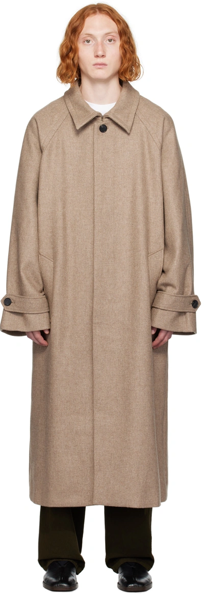 Mark Kenly Domino Tan Studio Taupe Christof Coat In Warm Grey Melange