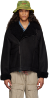 Acne Studios Leather Jacket In Z32 Black / Black