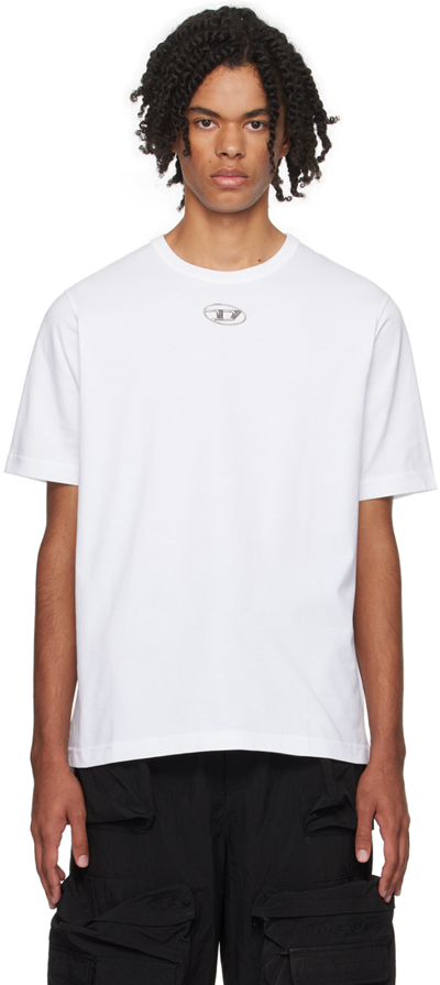 Diesel T-just-doval-pj Cotton T-shirt In White