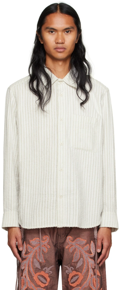 Craig Green Off-white Stripe Shirt In White / Chalk