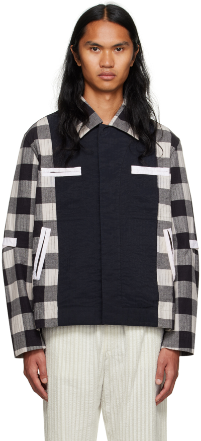 Craig Green Plaid-pattern Worker Jacket In Blue