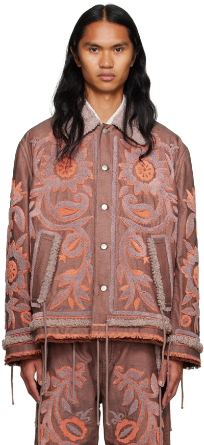 Craig Green Tapestry Floral Jacket In Orange