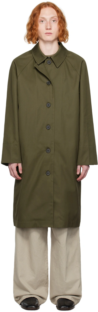 Mark Kenly Domino Tan Studio Green Caeser Coat In Dark Green