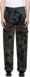 Darkpark John Camouflage-pattern Straight-leg Jeans In Flock Black W205