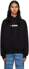 Bonsai Logo Print Cotton Hoodie In Black