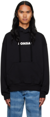 Bonsai Logo Print Cotton Hoodie In Black Black