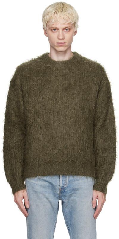 John Elliott Khaki Brushed Sweater In Army