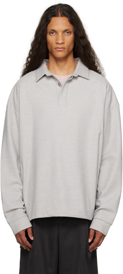 The Frankie Shop Dennis编织polo衫式毛衣 In Light Grey