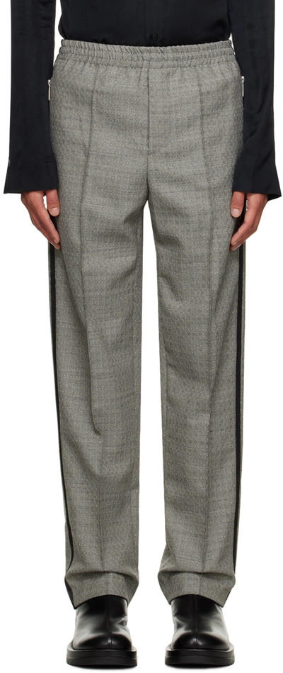 Sapio N40 Graphic-print Straight-leg Trousers In Gray