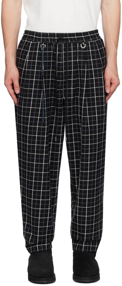 Mastermind Japan Black Check Trousers In Black Plaid (small)