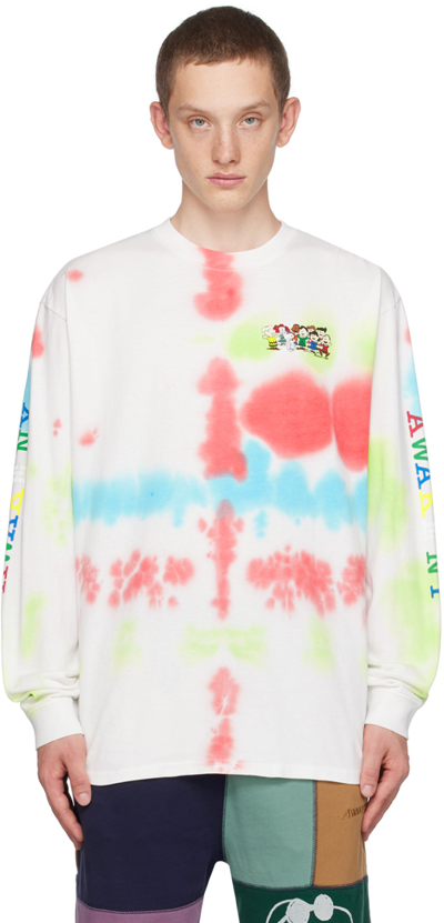 Awake Ny White Tie-dye Long Sleeve T-shirt In Tie Dye