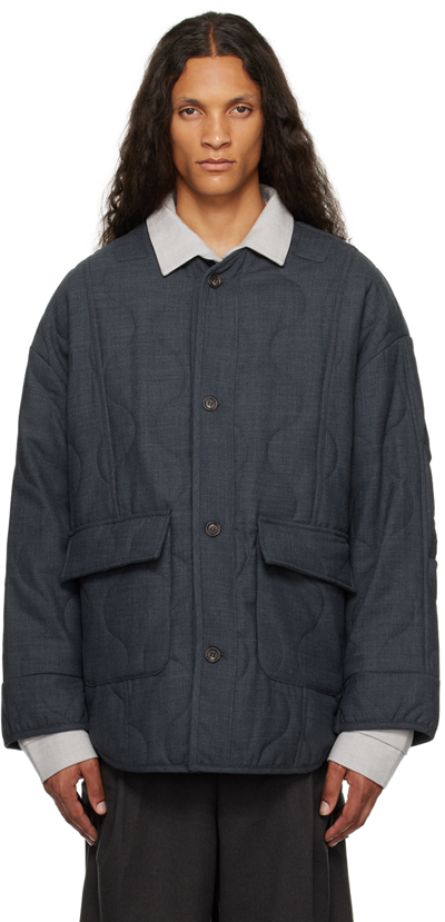 The Frankie Shop Gray Ted Jacket In Charcoal