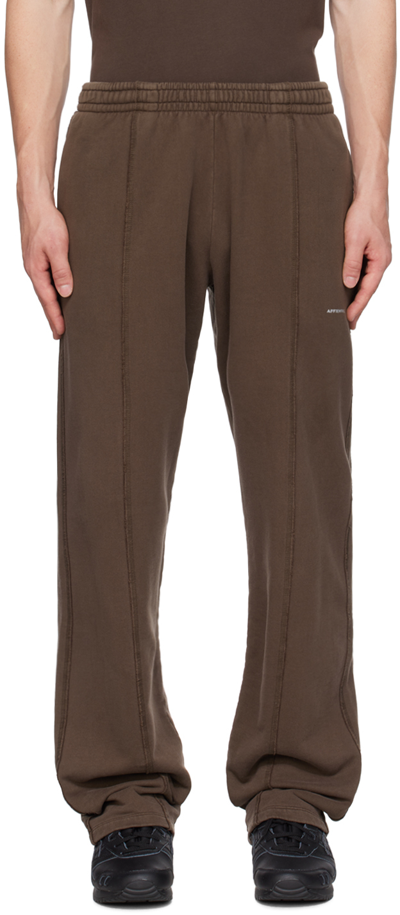 Affxwrks Brown Heavyweight Sweatpants In Washed Brown