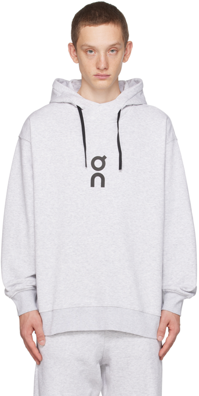 On Gray Club Hoodie In White