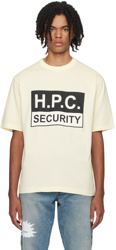 Heron Preston Off-white Security T-shirt In Ivory Black