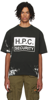 Heron Preston Mens Black H.p.c. Security Slogan-print Cotton-jersey T-shirt In Black White
