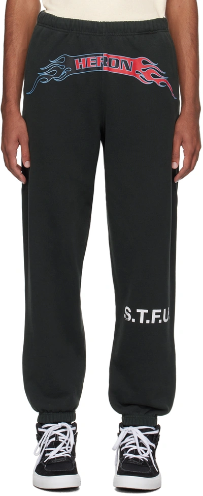 Heron Preston Logo-print Cotton Track Pants In Black Red