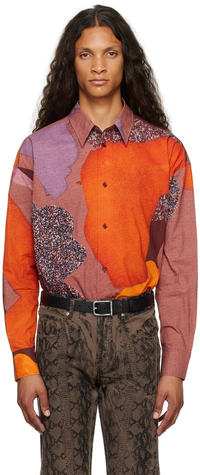 Paul Smith Orange & Purple Oversized Shirt In 55 Purples