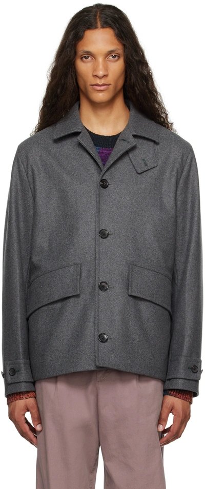 Ps By Paul Smith Gray Flap Pocket Jacket In 72 Greys