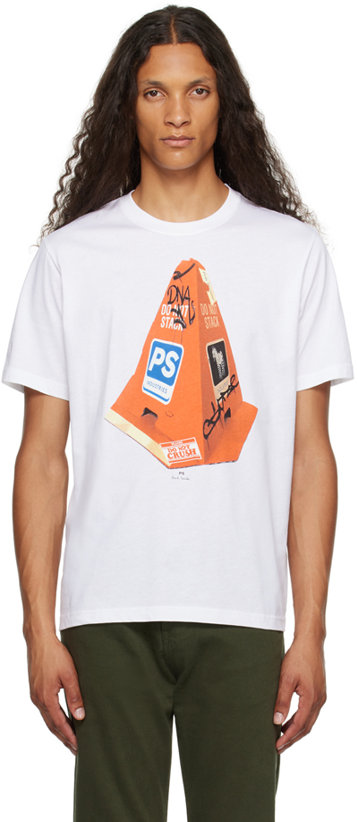 Ps By Paul Smith Cone Graphic-print T-shirt In 01 White