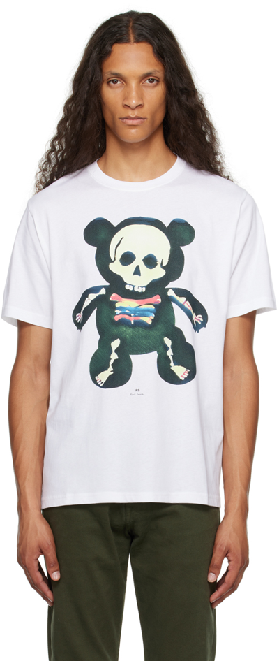 Ps By Paul Smith Teddy Skeleton Graphic-print T-shirt In White