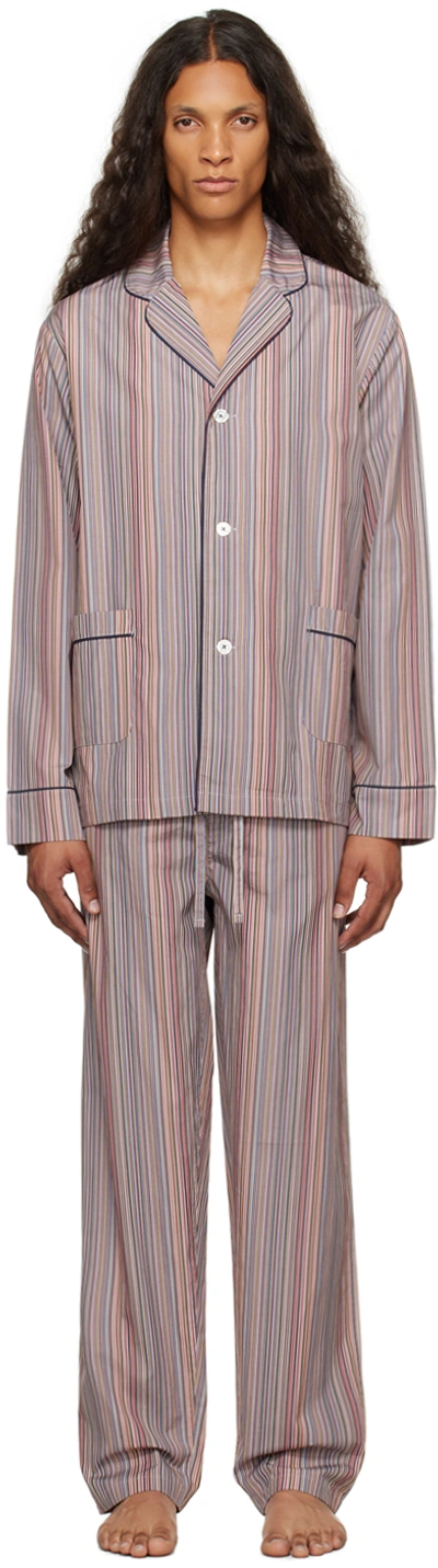 Paul Smith Multicolor Signature Stripe Pyjama Set In 92 Multicolour
