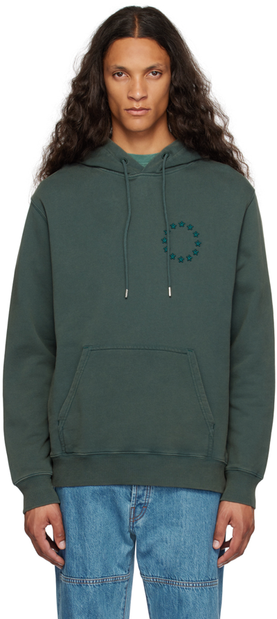 Etudes Studio Green Klein Europa Hoodie In Dk Green Washed