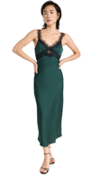 MINKPINK ERIN LACE TRIM MIDI DRESS EMERALD GREEN