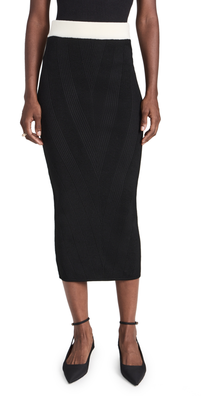 Victor Glemaud Midi Skirt In Black White